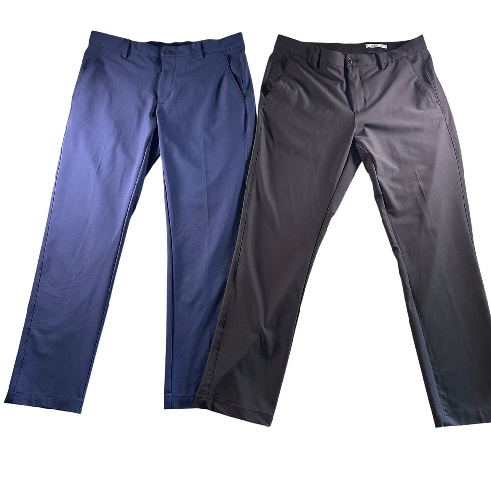 Greg Norman Lot of 2 Black & Navy Blue 34x30 Performance Pants